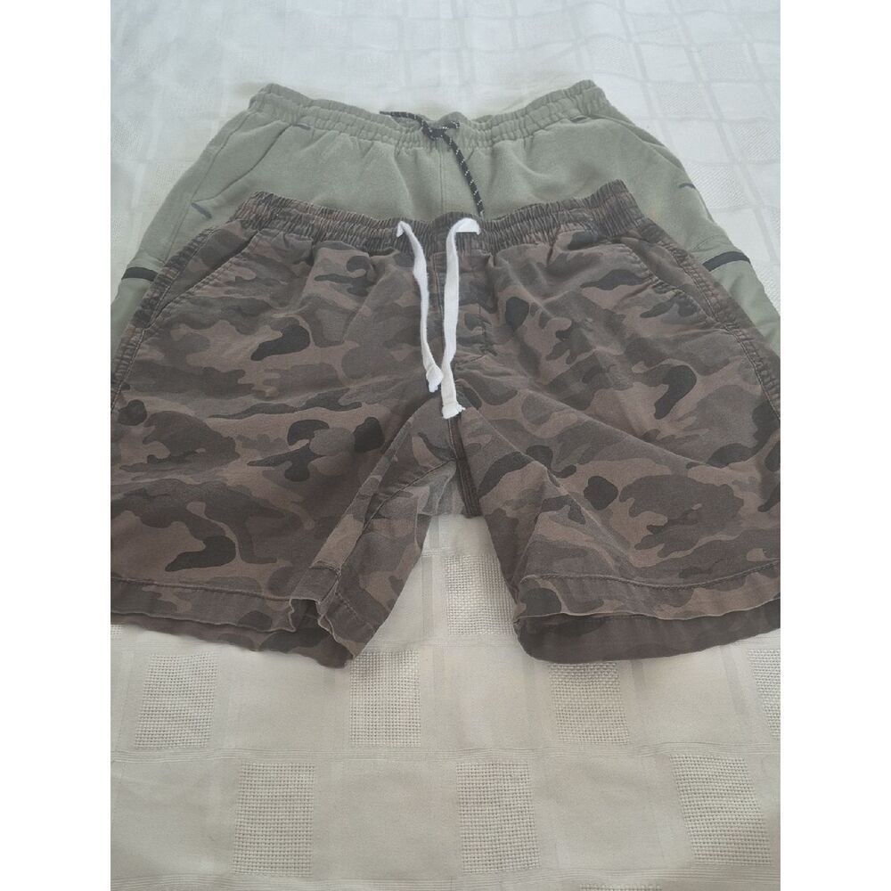 Old Navy Bundle Of 2 Olive and Brown Camo Drawstring Athletic Shorts